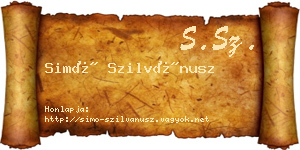 Simó Szilvánusz névjegykártya